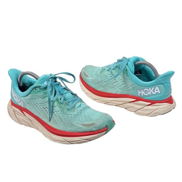 Hoka One One Clifton 8 Women’s Size 9.5 D 1121375 AEBL Running Shoes Aquarelle‎ - Picture 1 of 16